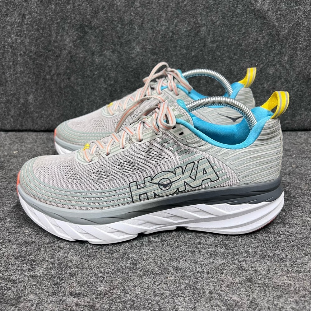 Hoka Women's Gray and Orange Running Shoes - Picture 6 of 12